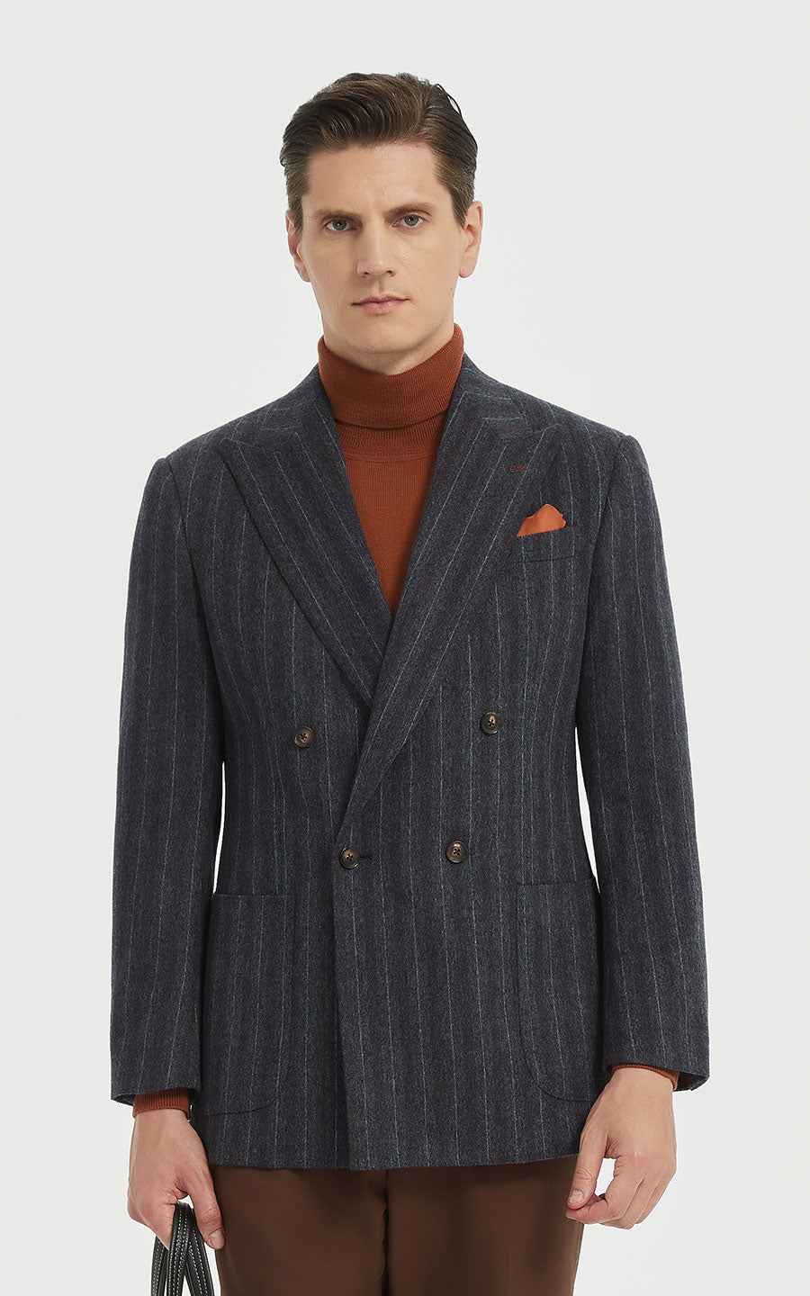 Men's Navy Pinstripe Casual Suit Blazer