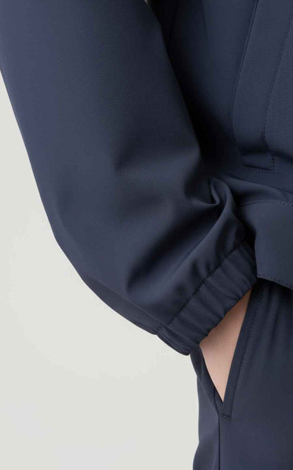 Custom-made casual men's navy blue hooded jacket