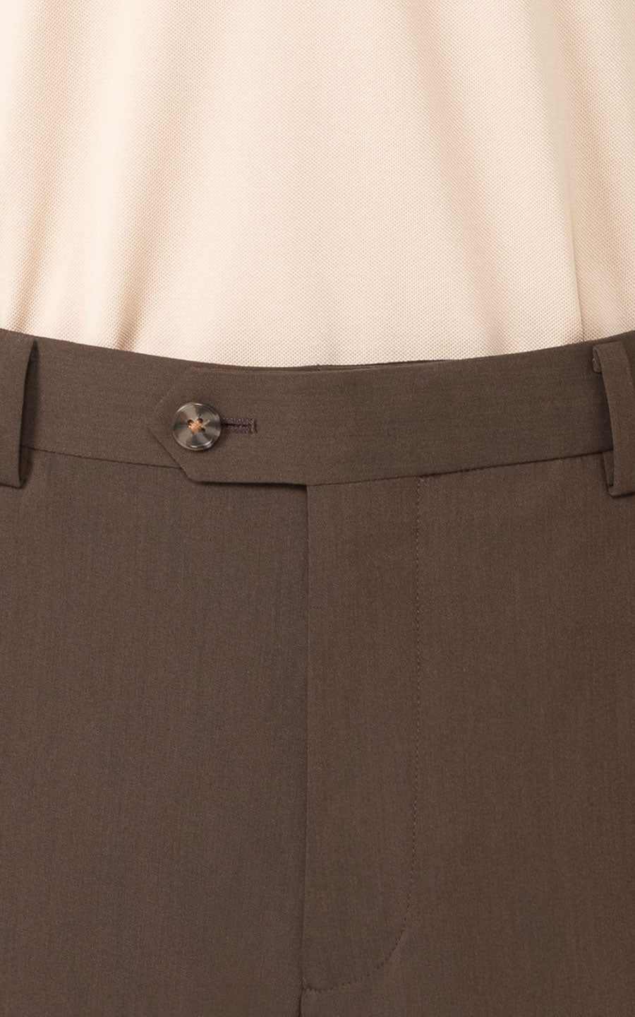 Brown Anti-Wrinkle Suit Pants Side - Custom Tailored Fit
