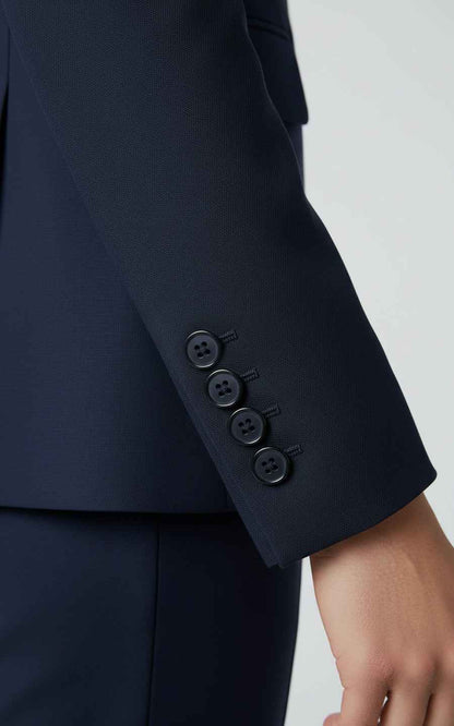 Navy Blue Women's Tailored Suit Set