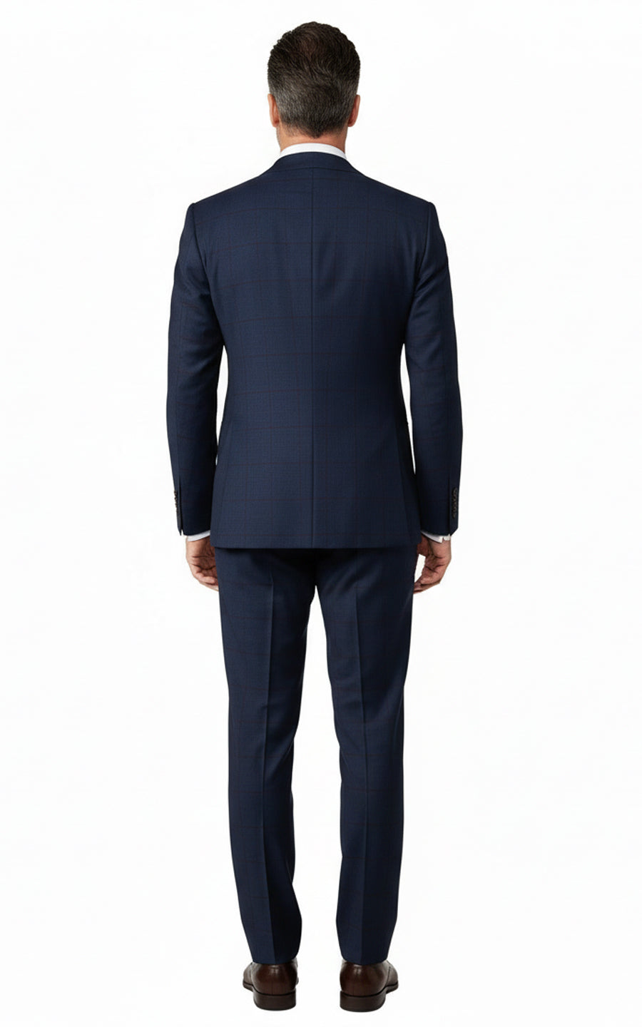 Mens Bespoke Navy Plaid Online Custom Suit Formal Wear