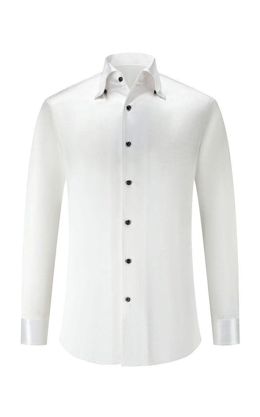 Custom White Acetate Men's Dress Shirt - Premium