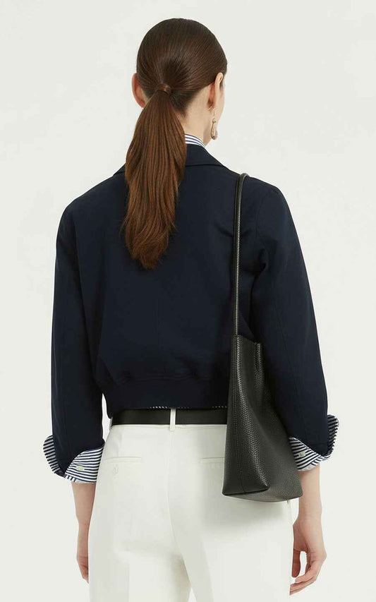 Women's Jackets - Navy Cropped Blazer Professional