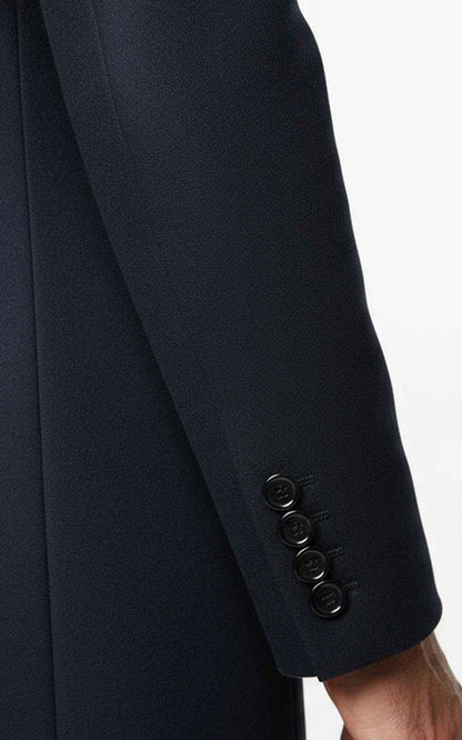 Mens Overcoat Navy Blue Tailored Business Formal