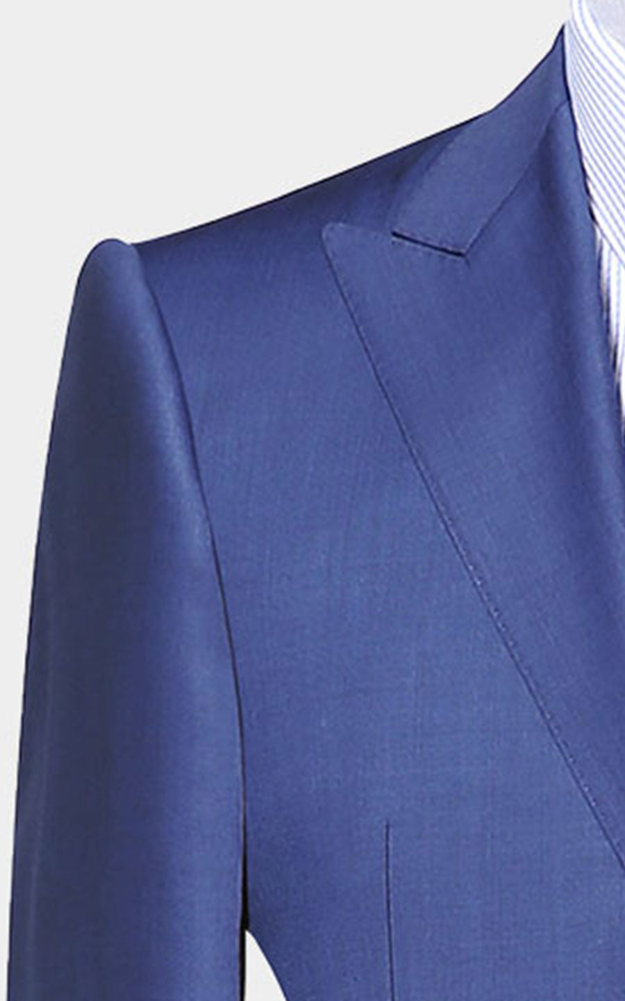 Dark blue plaid blazer front view custom fit tailored