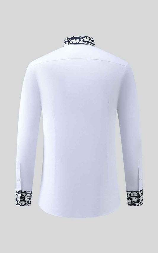 Custom White Shirt with Black Stripes - Tailored Fit