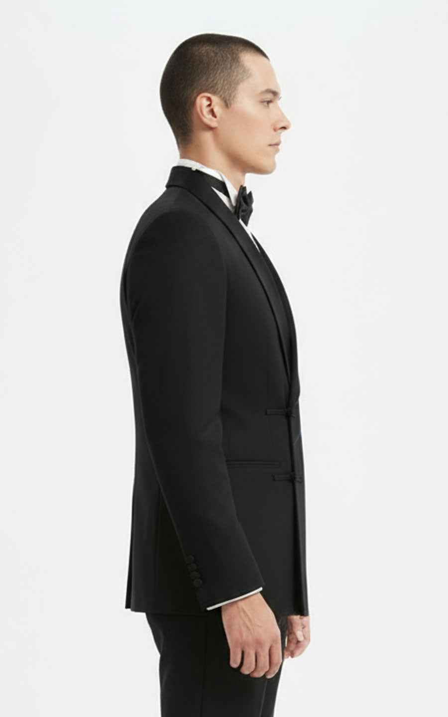 Chinese Wedding Suit Men Black Dragon Embroidery Formal