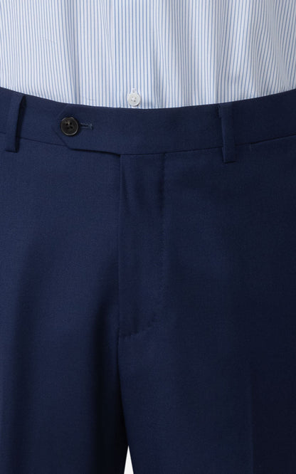 Custom Dark Blue Pants Side - Tailored Twill Trousers