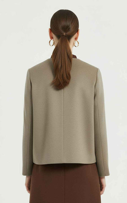 Custom Jackets - Textured Button-Front Stand Collar