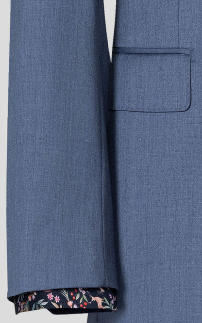 Light blue tailored suit front view made to measure