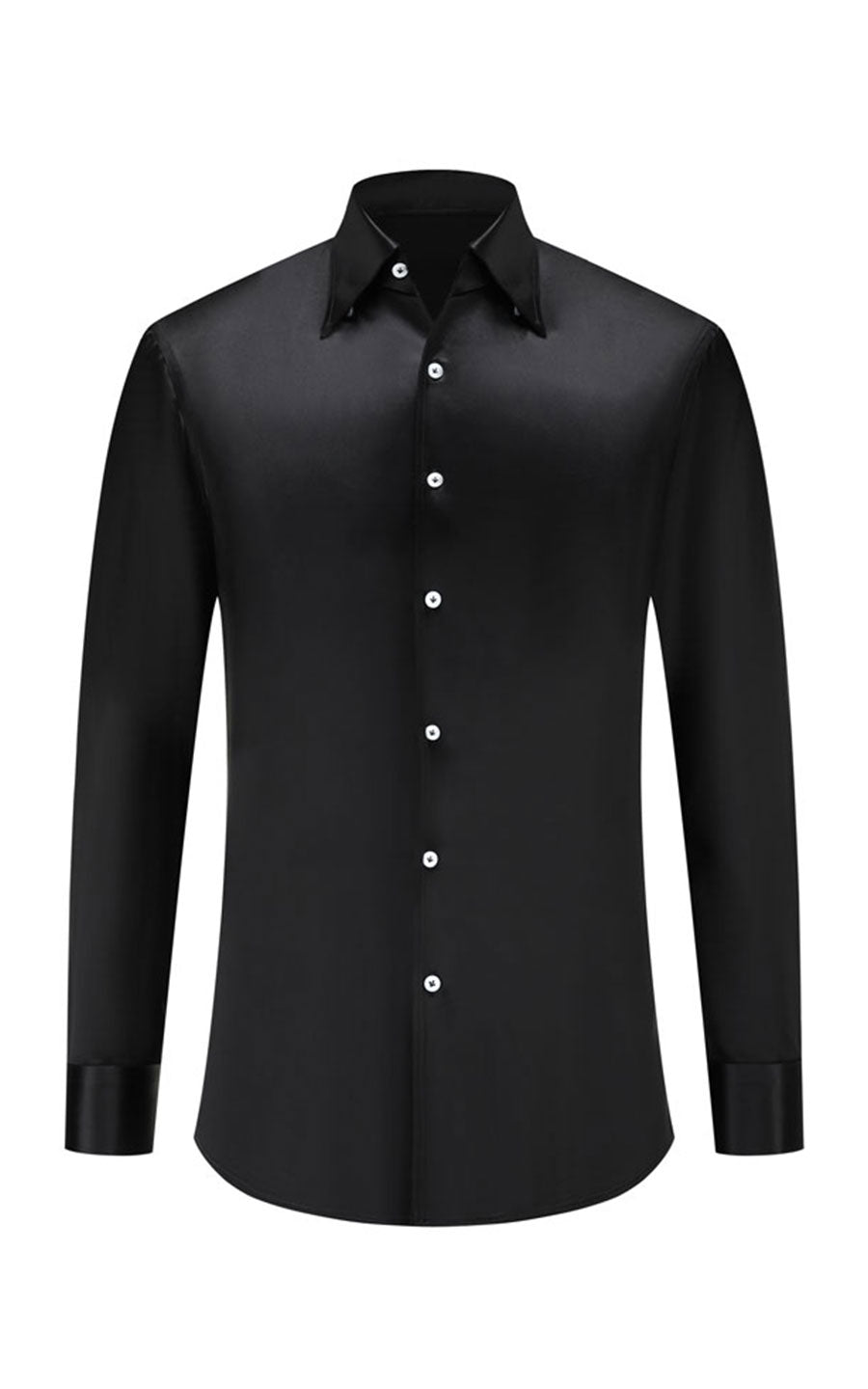 Black Acetate Business Dress Shirt - Men's Tailored Fit