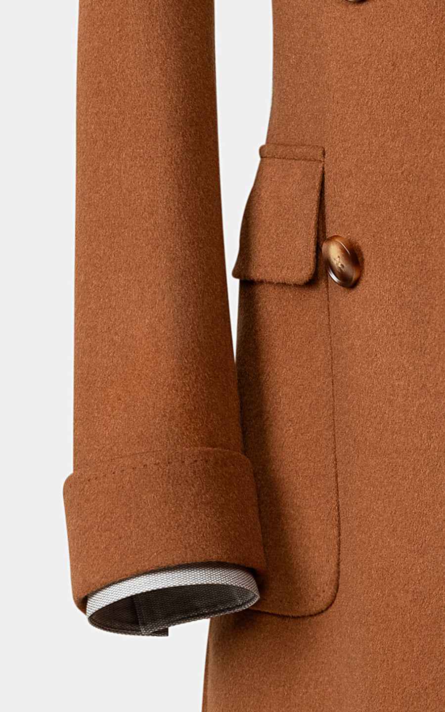 Deep Camel Double Breasted Men Overcoat Premium Wool Winter