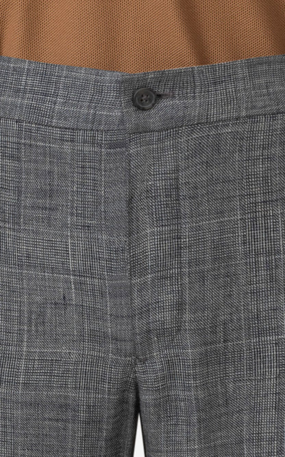 Custom Grey Plaid Pants Side - Carbon Neutral Tailored