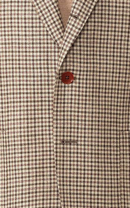 Men's wool blazer back view showing custom tailoring