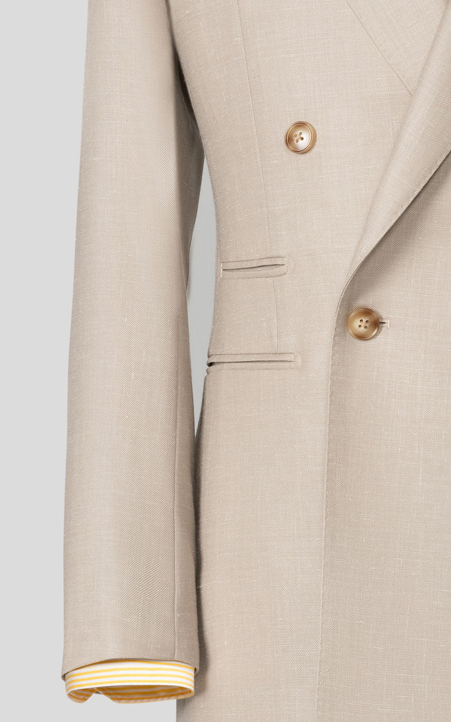 Light khaki premium suit fabric texture close up