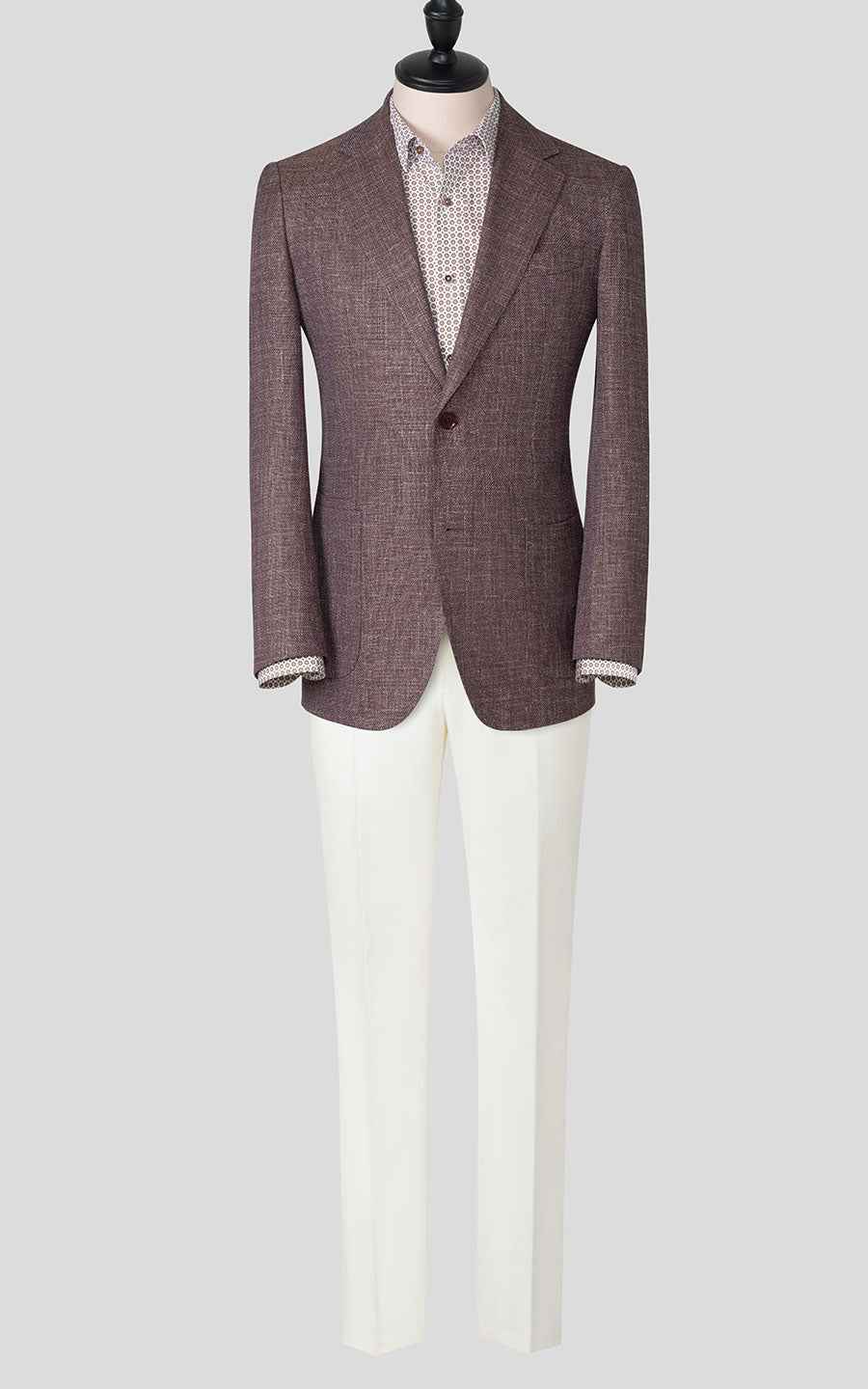Suit Custom Dark Brown Wool Textured Men's Casual Suit