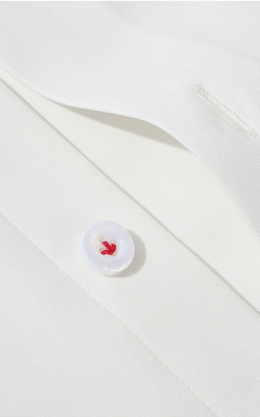 Pearl White Dress Shirt Collar Detail - Custom Fit