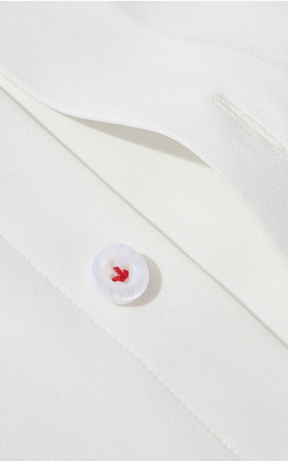 Pearl White Dress Shirt Collar Detail - Custom Fit