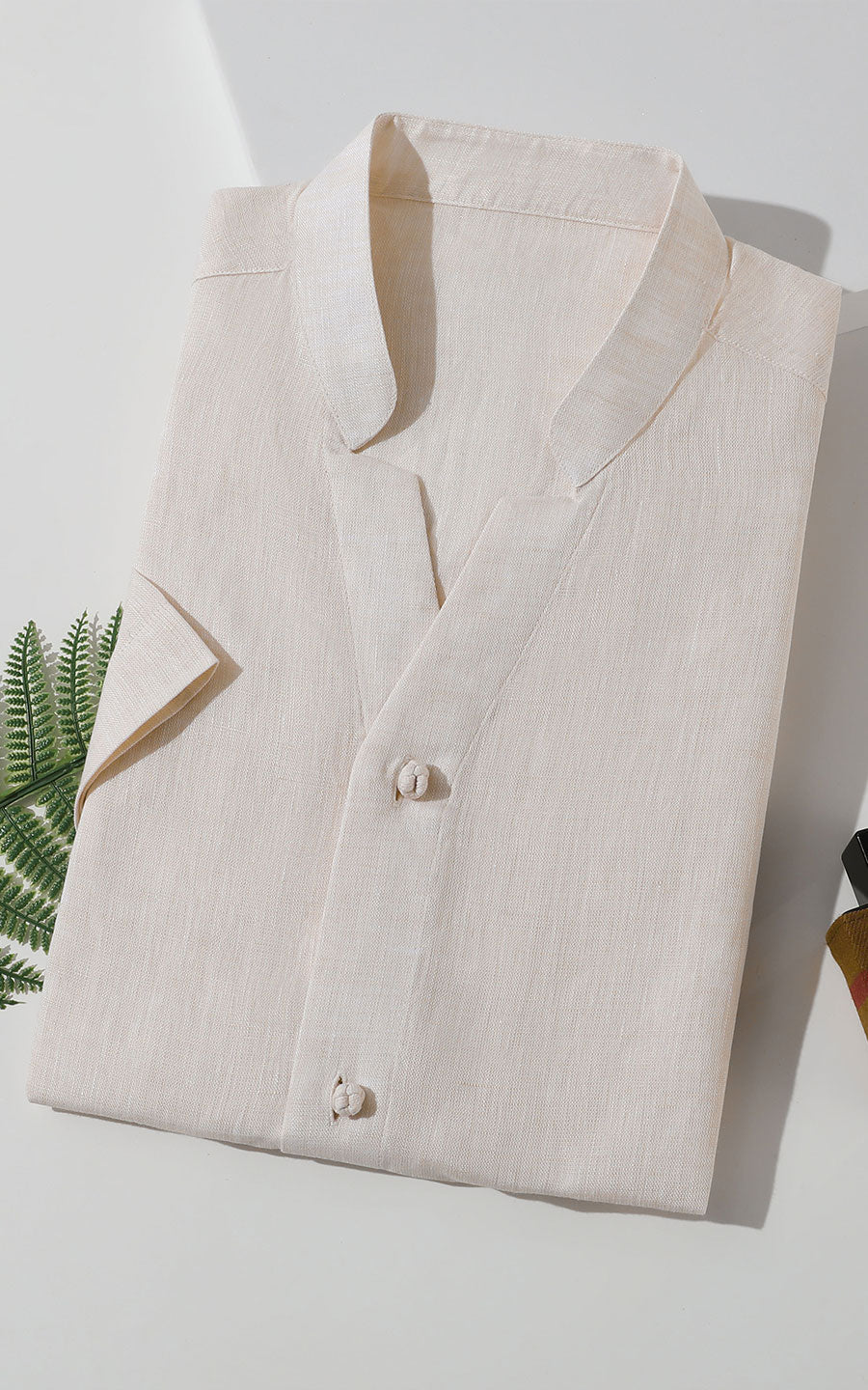 Relaxed Fit Beige Shirt - Men's Casual Wear