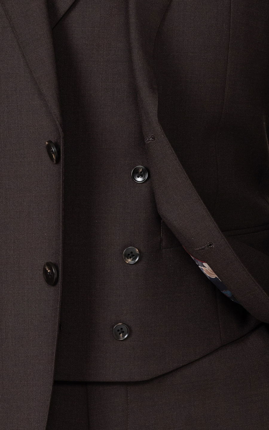 Brown twill fabric detail bespoke suit menswear