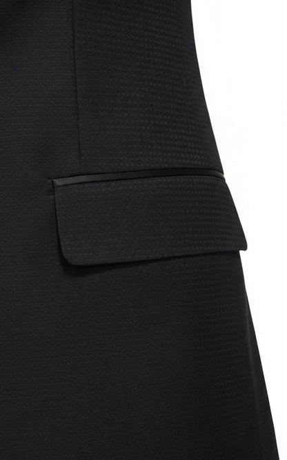 Men's navy blue shawl collar custom formal dress suit coat