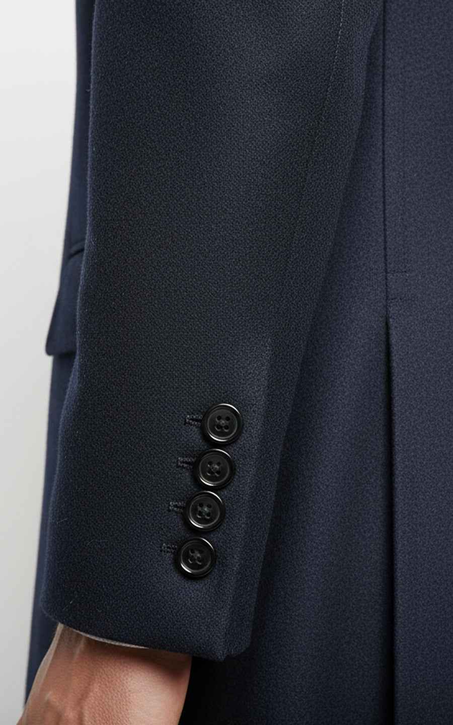Men's Wool Overcoat Dark Blue Custom Business Wool Coat