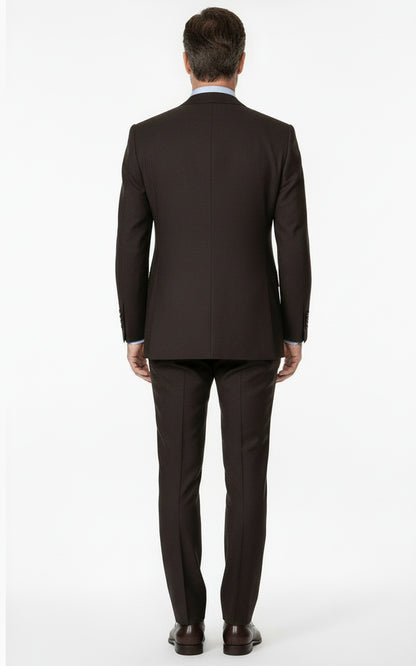 Mens Brown Custom Tailored Suit Set Business Formal