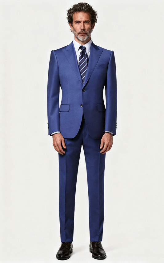 Custom suits Navy Blue Business Suit Set - Men's Tailored Fit
