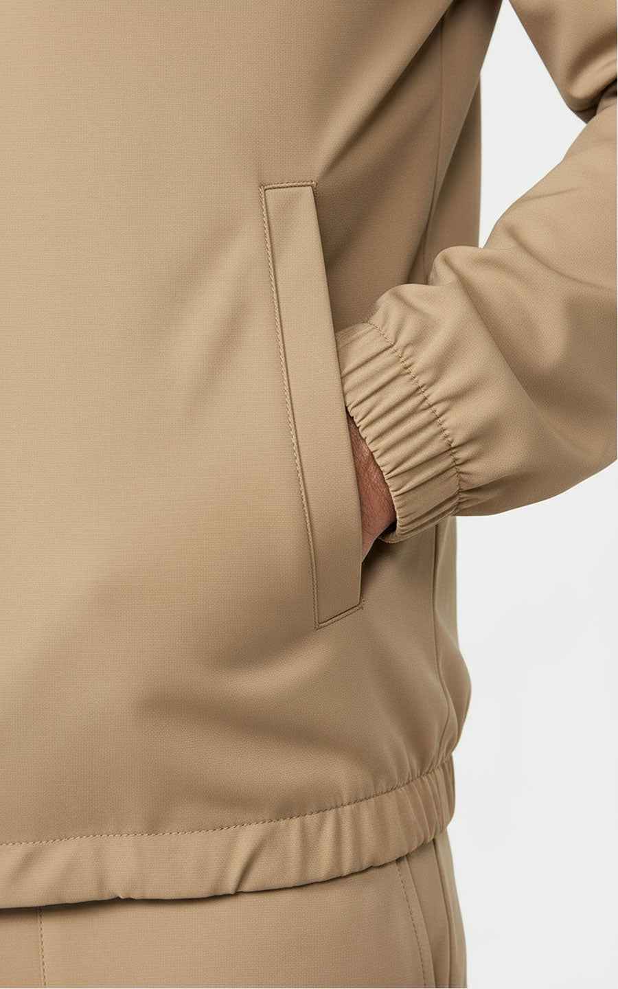 Men's khaki hooded jacket casual and versatile outerwear