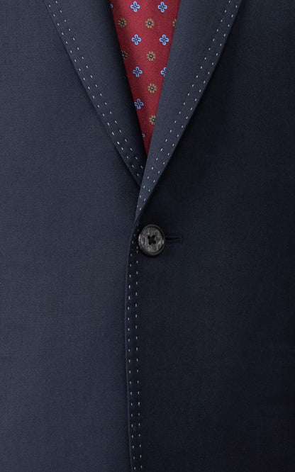 Navy blue camel silk suit fabric texture close up