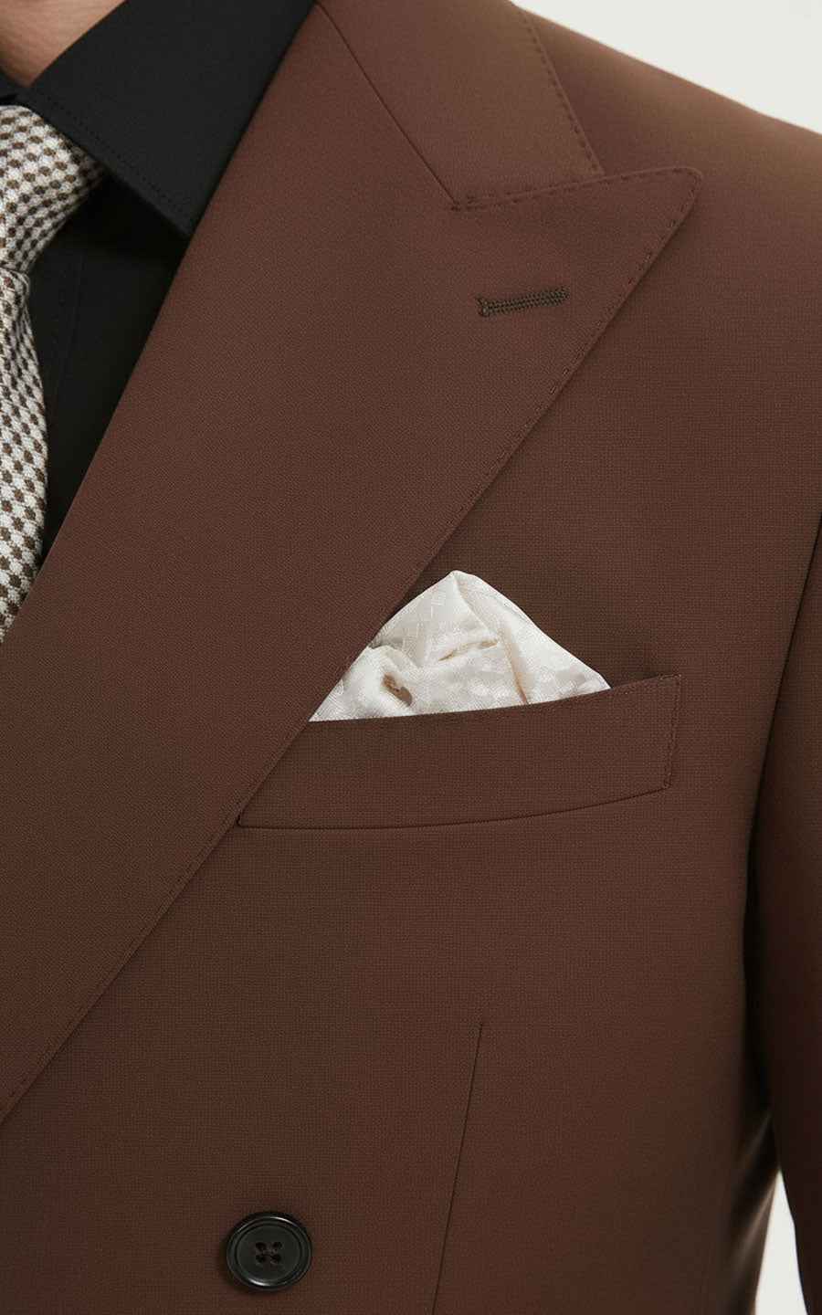 Men's Brown Suit Double-Breasted Classic Fit