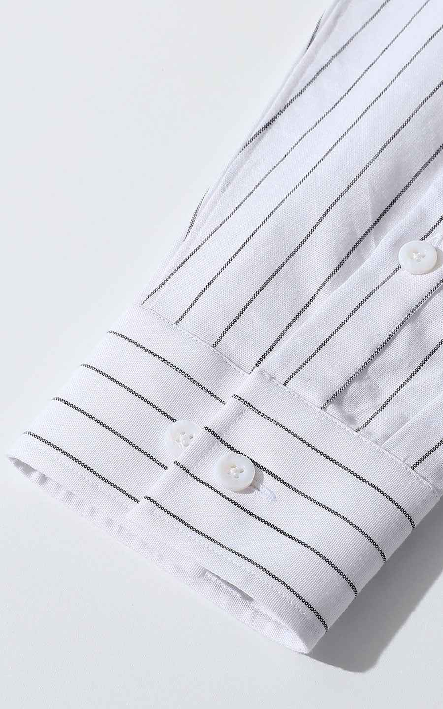 Classic White Striped Men's Casual Shirt - Premium