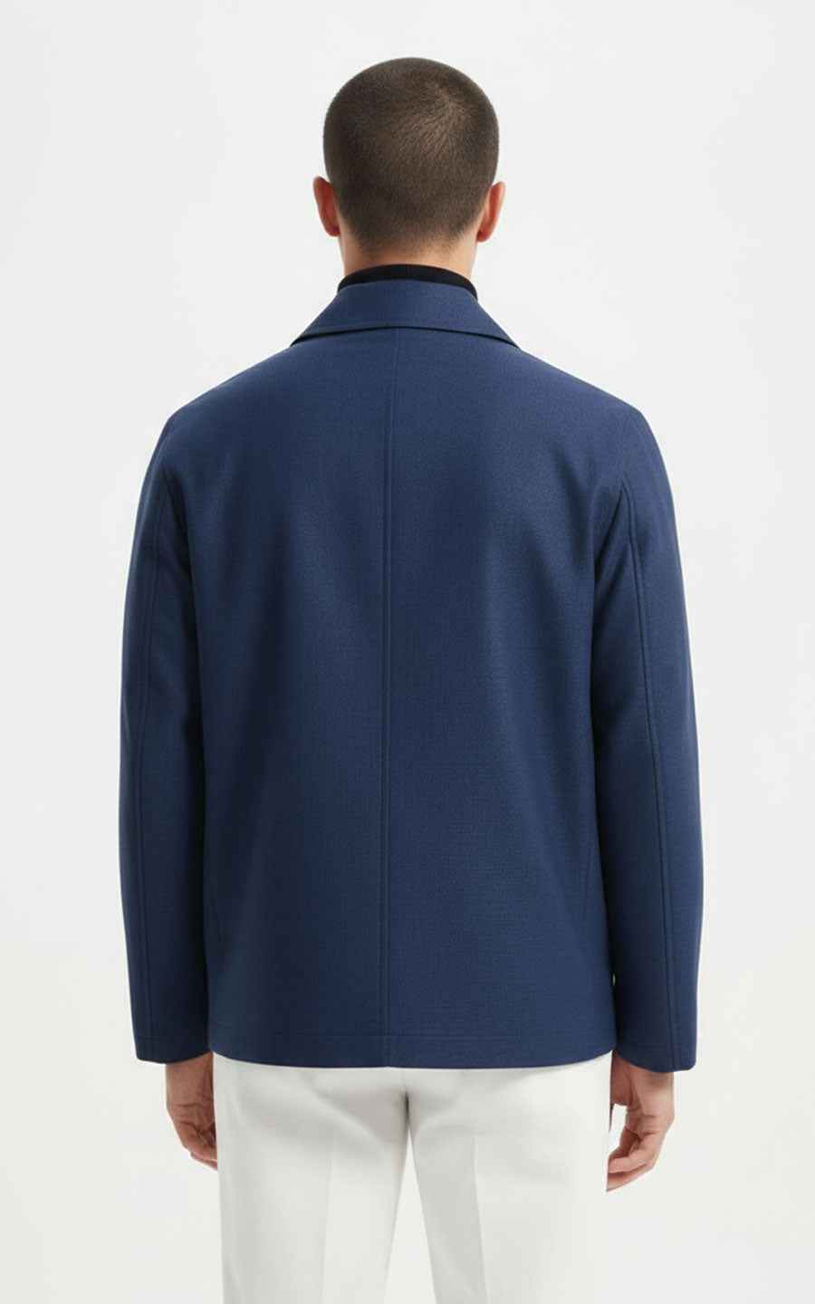 Men's Navy Blue Jacket - Classic Zip-Up Style