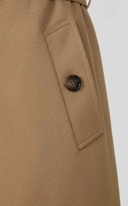 Men's slim-fit khaki trench classic casual trench coat