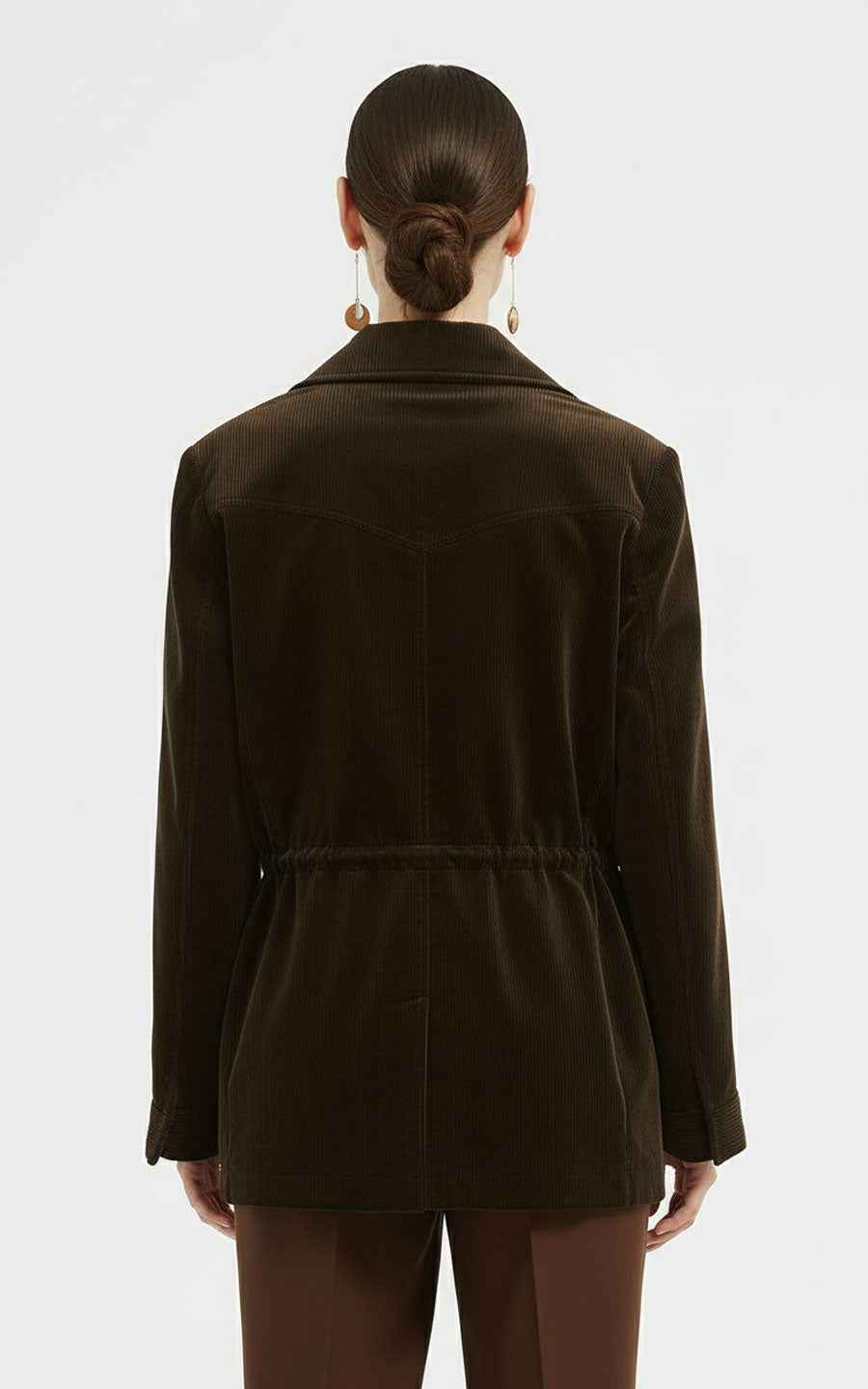 Casual Jackets - Black Corduroy Double-Breasted