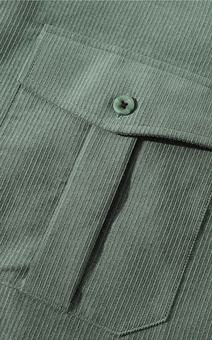 Men's custom dress shirt - light green cotton flannel