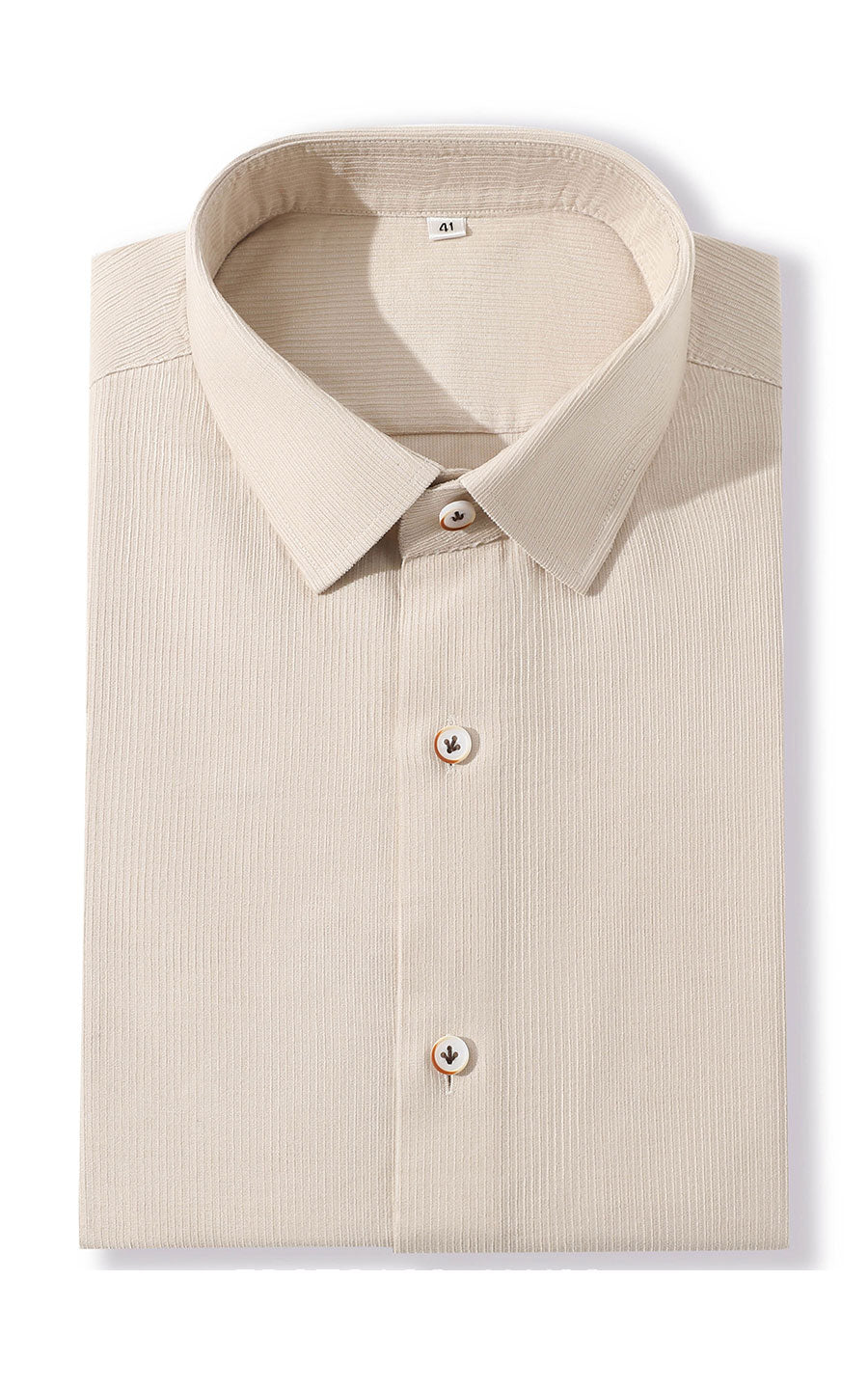 Organic cotton shirt side view - khaki business casual