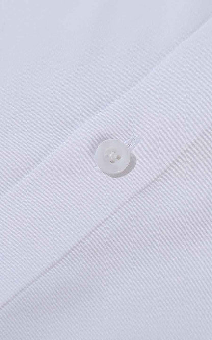 Men's White Heart Embroidered Tailored Dress Shirt