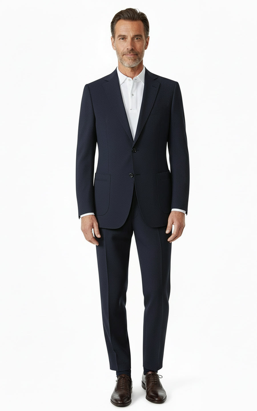 Navy Blue Suits Custom Set Wool Mens Formal Business