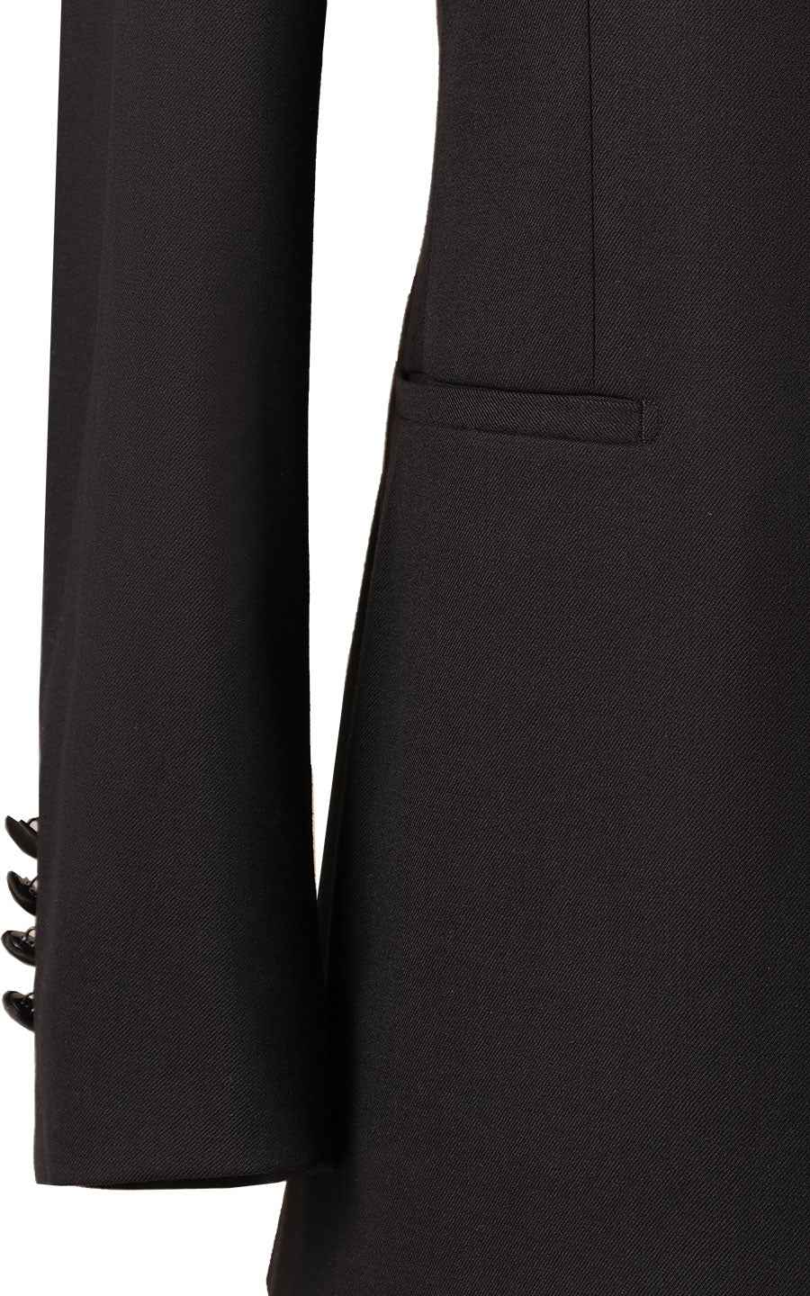 Men's Black Groom Blazer - Golden Bamboo Embroidered