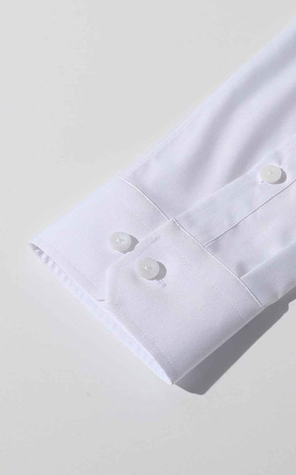 Men's Casual Shirts White Dress Shirt with Black Suspenders