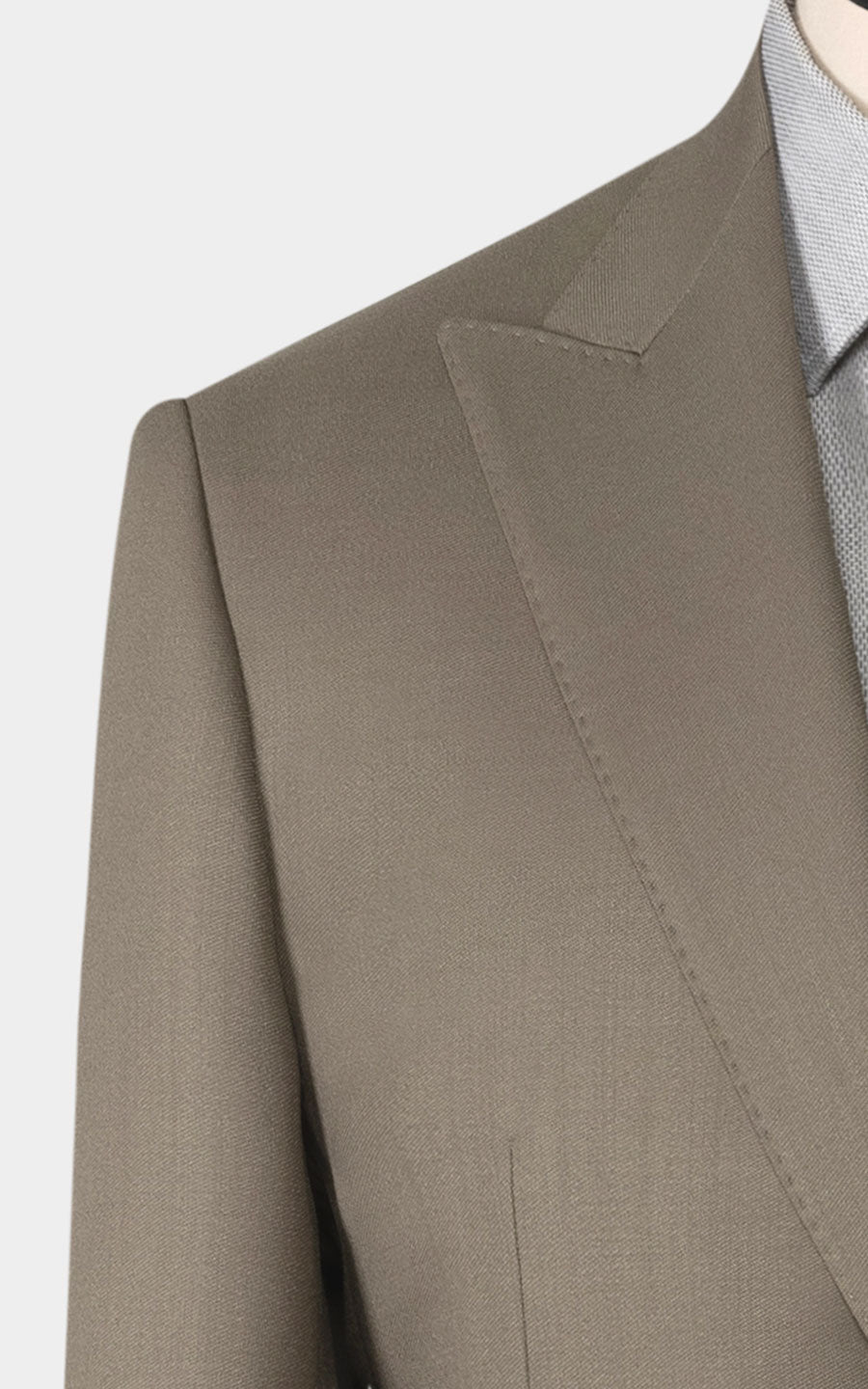 Dark gray brown twill suit front view tailored online