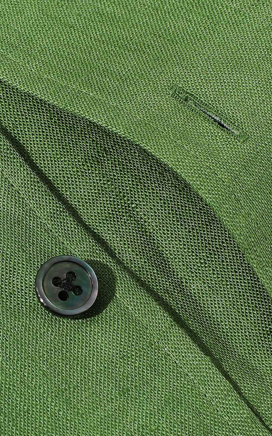 Men's Casual Shirts Forest Green Linen Casual Shirt - Custom Fit
