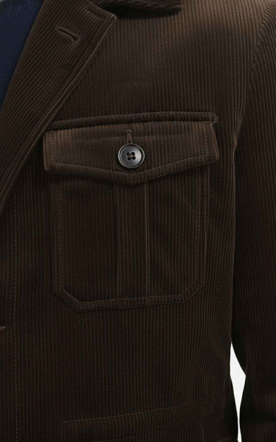 Brown Corduroy Coat - Men's Classic Jacket Style