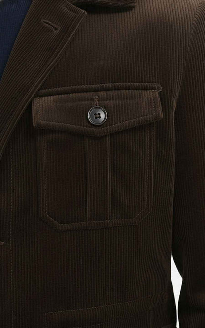 Brown Corduroy Coat - Men's Classic Jacket Style