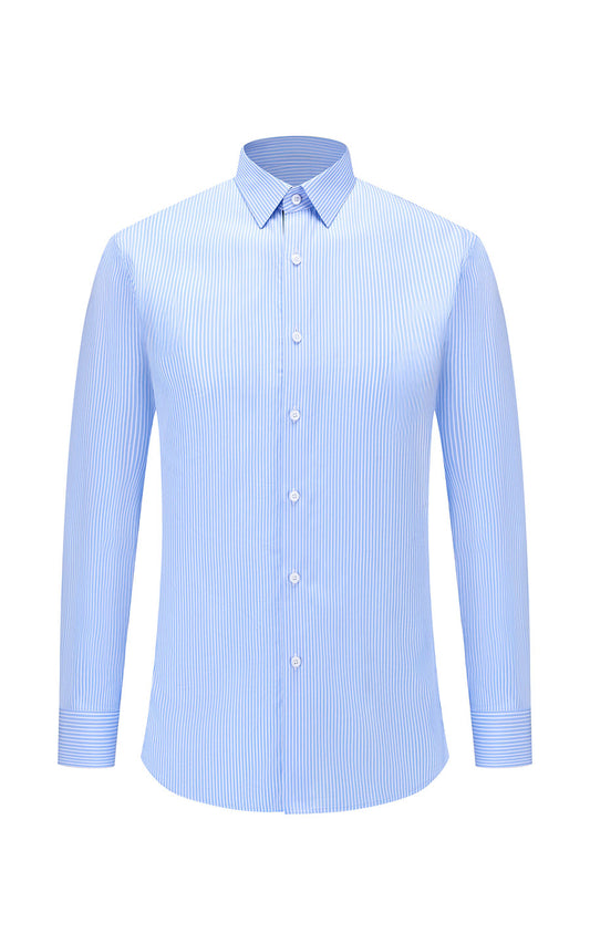 Men's Sky Blue Cotton Casual Shirt - Custom Fit