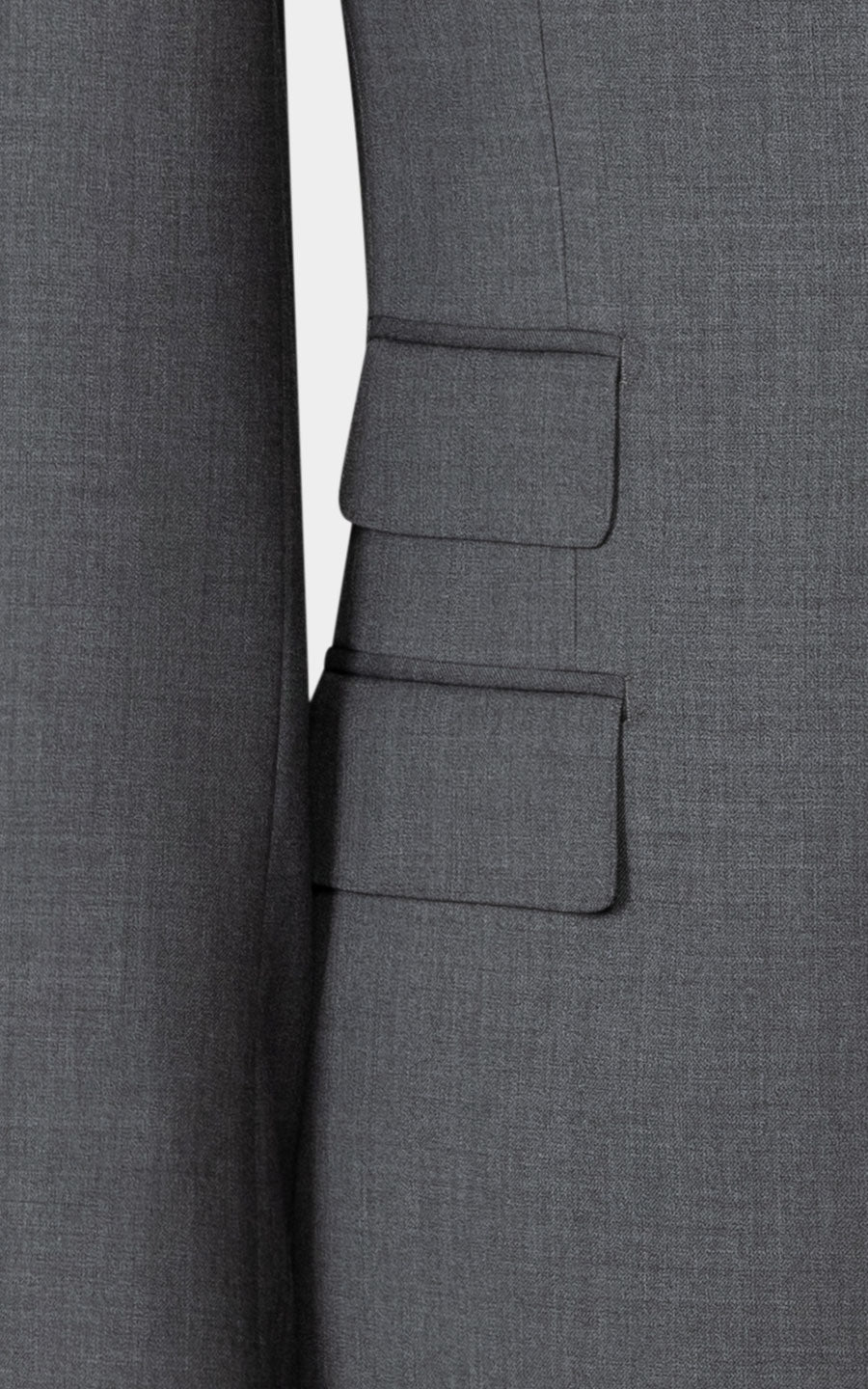 Medium grey twill fabric detail suit business formal