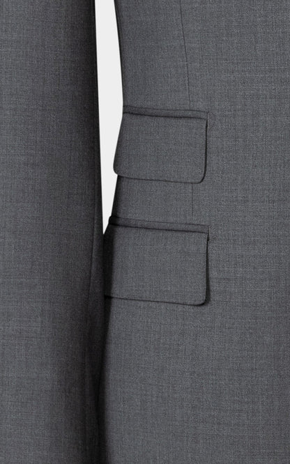 Medium grey twill fabric detail suit business formal