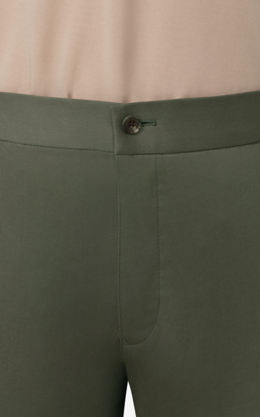Dark Olive Wool Trousers Side - Premium Suit Pants