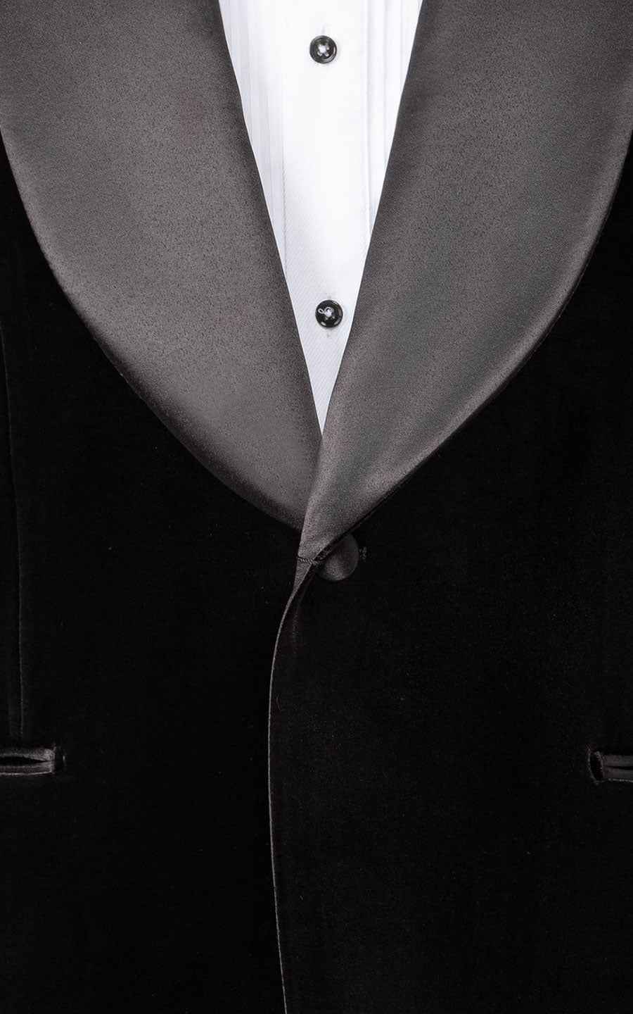 Men's Black Velvet Wedding Blazer - Luxury Groom Suits